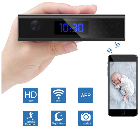 Security Digital Alarm Clock WiFi Wireless Camera