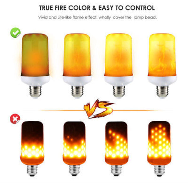 LED Flame Fire Effect Light Bulbs E27
